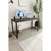 Flinder Siyah 140X60 Çalışma Masası, Bilgisayar Masası, Ofis Masası, Metal Ayaklı Fln140102osbd