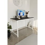 Flinder Siyah/beyaz 120x60 Çalışma Masası, Bilgisayar Masası, Ofis Masası, Metal Ayaklı - Sb-120