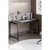 Flinder Siyah/Siyah 60 X 140 Cm, Ofis Masası, Çalışma Masası, Bilgisayar Masası, Yemek Masası, Metal Ayaklı