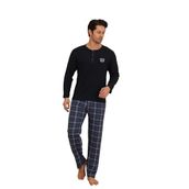 FLKN 7015 İnterlok Kışlık Ekose Pijamalı Erkek Pijama Takımı
