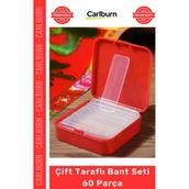 Floranova Nano Jel Şeffaf Süper Güçlü Yıkanabilir Tekrar Kullanılabilir Çift Taraflı Bant Seti 60 Parça