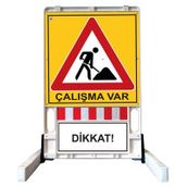 FM Trafik 150x90 cm Katlanır Uyarı Levhalı Bariyer Çalışma Var