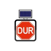 FM Trafik 60x60 cm Dur Solar Flaşörlü Ledli Trafik Levhası