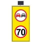 FM Trafik 70 km/h LED'siz Sarı Zemin 1000x1750 mm Sollama Yasak LED'li Hız Limiti