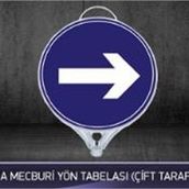 FM Trafik Çift Taraflı Sağa Mecburi Yön Tabelası