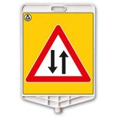 FM Trafik Çift Yönlü Yol Dikdörtgen Uyarı Levhası