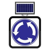 FM Trafik Solar Flaşörlü Ledli Trafik Levhası 60x60 cm Dönel Kavşak