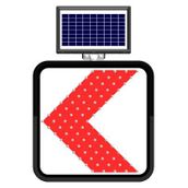 FM Trafik Solar Flaşörlü Ledli Trafik Levhası 60x60 cm Sola Viraj