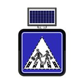 FM Trafik Solar Flaşörlü Ledli Trafik Levhası 60x60 cm Yaya Geçidi