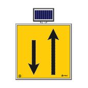 FM Trafik Solar Ledli 100X100 cm Çift Yönlü Yol Yol Bakım Levhası