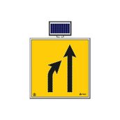 FM Trafik Solar Ledli 100X100 cm Daralan Yol Soldan Yol Bakım Levhası