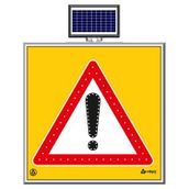 FM Trafik Solar Ledli 100X100 cm Dikkat Yol Bakım Levhası