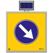 FM Trafik Solar Ledli 100X100 cm Sağ Yön Yol Bakım Levhası