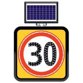 FM Trafik Solar Ledli 60X60 cm 30 kmh Yol Bakım Levhası
