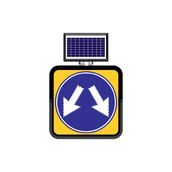 FM Trafik Solar Ledli 60X60 cm Çift Yönlü Yol Yol Bakım Levhası