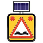 FM Trafik Solar Ledli 60X60 cm Kasisli Yol Yol Bakım Levhası