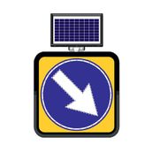 FM Trafik Solar Ledli 60X60 cm Sağa Mecburi Yön Yol Bakım Levhası