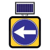 FM Trafik Solar Ledli 60X60 cm Soldan Gidiniz Yol Bakım Levhası