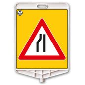 FM Trafik Soldan Daralan Yol Dikdörtgen Uyarı Levhası