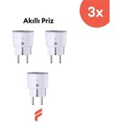 Fonri Akıllı Priz (16 AMPER) 3'lü Set, Wifi, Uzaktan Kontrol, Anlık Enerji Tüketim Takip, Zamanlayıcı, 2 Yıl Garantili, Tuya Destekli - 3 Adet