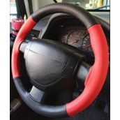 Ford Focus 1 Uyumlu Dikmeli Direksiyon Kılıfı Iki Renkli Kırmızı-siyah