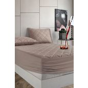 Formeya Kahverengi %100 Pamuk Kapitone 90x190 CM Yatak Koruyucu Alez Fitted Çarşaf