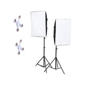 Fototek 50X70 Softbox 4 Duylu Ikili Sürekli Işık Seti 50X70CM Softbox Set Ampulsüz