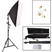 Fototek 50X70CM Softbox 4 Duylu Tekli Sürekli Işık Seti 50X70 4 Duylu Softbox Foto Video Işık