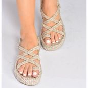 Fox Shoes H596021304 Ten Kadın Kumaş Sandalet