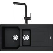 Franke UBG 651-100 Nero Granit Eviye + Active Plus Doccia 2.0 Nero Spiralli Mutfak Bataryası Seti