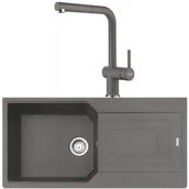 Franke Urban UBG 611-100 Stone Grey Granit Eviye-Active Plus Doccia Batarya Seti