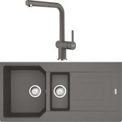 Franke Urban UBG 651-100 Stone Grey Granit Eviye-Active Plus Doccia Batarya Seti