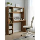 Freehome Premium Mdf Ürün Modern Kitaplıklı Çalışma Masası | Raflı Öğrenci ve Home Ofis Bilgisayar Masası - 165X107X45 - Atlantik Çam