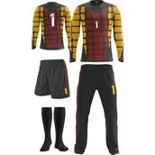 FreySport Retro Siyah Kırmızı Kaleci Seti