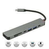 Frisby FA-7662TC USBType-C to HDMI+USB3.0+TF/PD Dönüştürücü