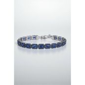 FRNCH FRJ12644-3644-L 925 Ayar Gümüş Lacivert Baget Zirkon Taşlı Gümüş Erkek Bileklik