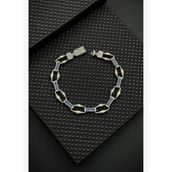 FRNCH FRJ12648-3648-L 925 Ayar Gümüş Lacivert Zirkon Taşlı Erkek Bileklik
