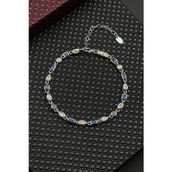 FRNCH FRJ12719-3719-LA 925 Ayar Gümüş Lacivert-Beyaz Zirkon Taşlı Erkek Bileklik