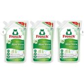Frosch Aloe Vera Sıvı Bulaşık Deterjanı Hassas Ciltler Için 800 ml x 3 Adet, Vegan, Yedek Torba