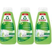 Frosch Yeşil Limonlu Bulaşık Deterjanı Jel 650 ml x 3 Adet, 40 Yıkama, Yağ Çözücü ve Parlatıcı