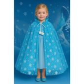 Frozen Elsa Tarzı 80 CM Mavi Kar Taneli Pelerin – Kız Çocuk Kostüm Temalı Parti Aksesuarı 5-9 Yaş