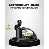 Fta Ticaret Titreşim Sensörlü Alarmlı Motosiklet Disk Kilidi 14MM Çelik Çift Kilitleme