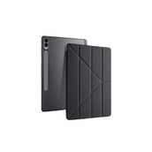 Fuchsia Galaxy Tab S10 Plus Uyumlu 12.4 inç Siyah Akıllı Kalem Bölmeli Standlı Tri Folding Smart Kılıf