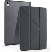 Fuchsia Galaxy Tab S11 Plus ile Uyumlu Siyah Kalem Bölmeli Tri Folding Kılıf