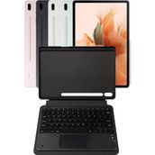 Fuchsia Savvy Keyboard Tab S7 FE LTE Bluetooh Bağlantılı Standlı Klavyeli Tablet Kılıfı
