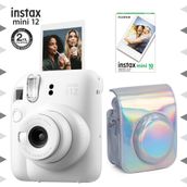 Fujifilm Instax Mini 12 Beyaz Fotoğraf Makinesi 10'lu Film ve Parlak Kılıf Seti