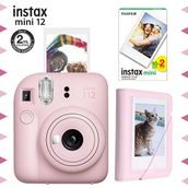 Fujifilm Instax mini 12 Pembe Fotoğraf Makinesi 20'li Film ve Mini Albüm Seti