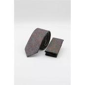 Füme-Bordo Desenli 6 Cm Kravat 1090255110