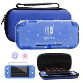 FUNDIARY Nintendo Switch Lite Konsol için Seyahat Taşıma Çantası Aksesuarları, Darbeye Dayanıklı Taşınabilir Taşıma Çantası Paketi, Parıltılı Koruyucu Kılıf, Ekran Koruyucu ve Kız Erkek Çocuklar için 2 Başparmak Kavrama Kapağı
