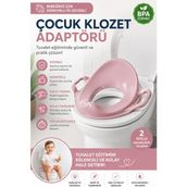 Funny Life 2 Kollu Çocuk Klozet Adaptörü Kaymaz Ergonomik Bebek Tuvalet Eğitimi Oturağı - Pembe